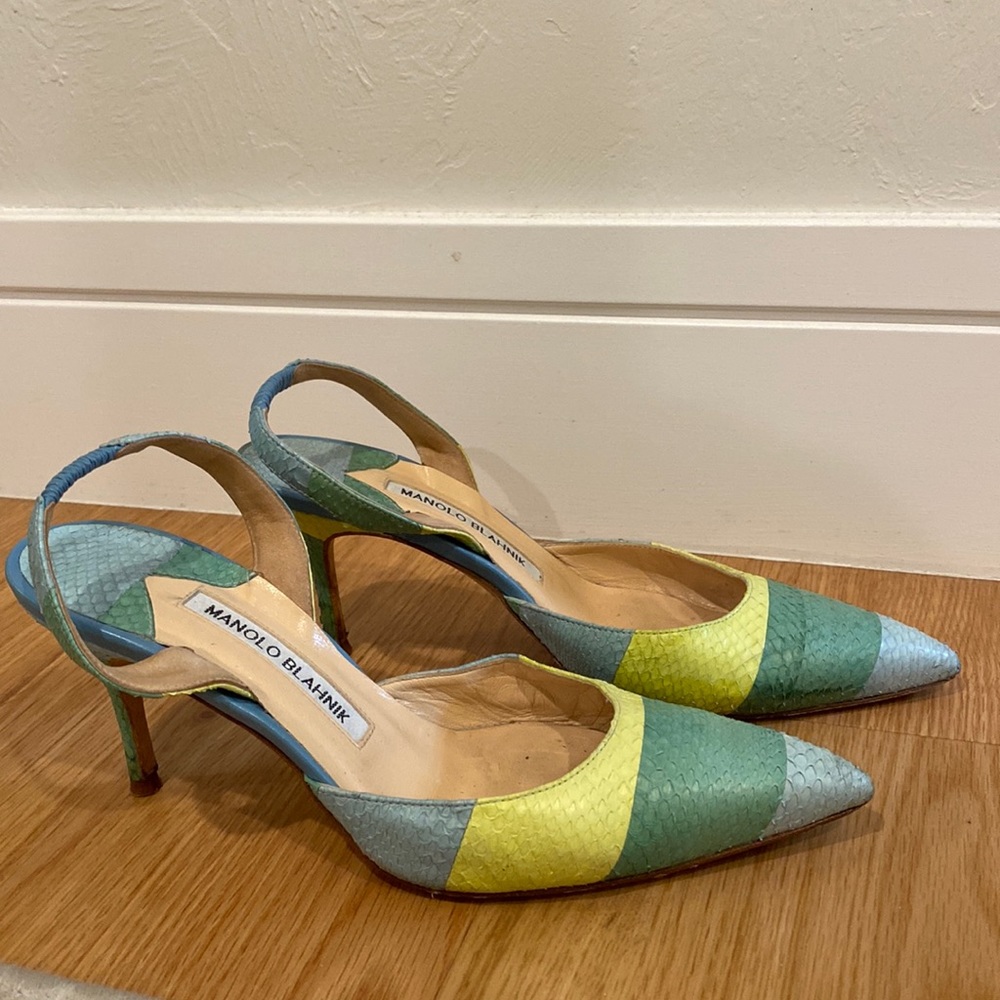 Manolo leather heels